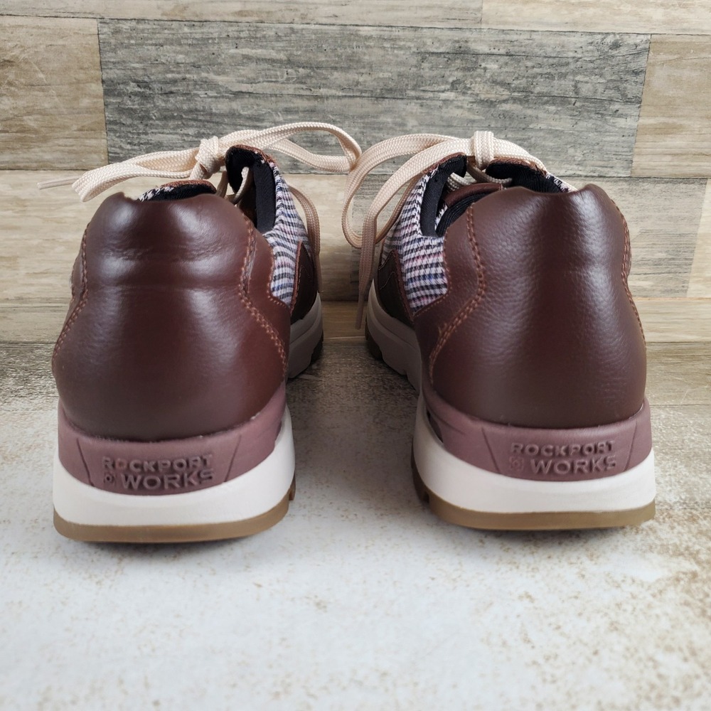 Rockport Works Pulse Tech Womens Shoes Sz 9.5 M Brown Leather Comp Toe Lace Up View 3